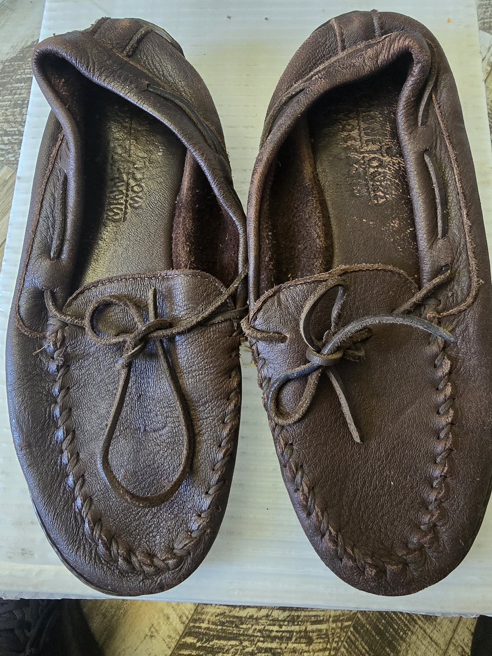 Minnetonka Dark Brown Leather Moccasin Loafers